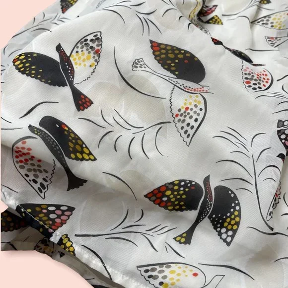 Old Navy Womens Skirt Small S Short White Black Bird Lined Elastic Waist - Picture 6 of 8